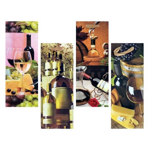 Wine Print Bottle Bags 4 Asst for wholesale by Deluxe Import Trading