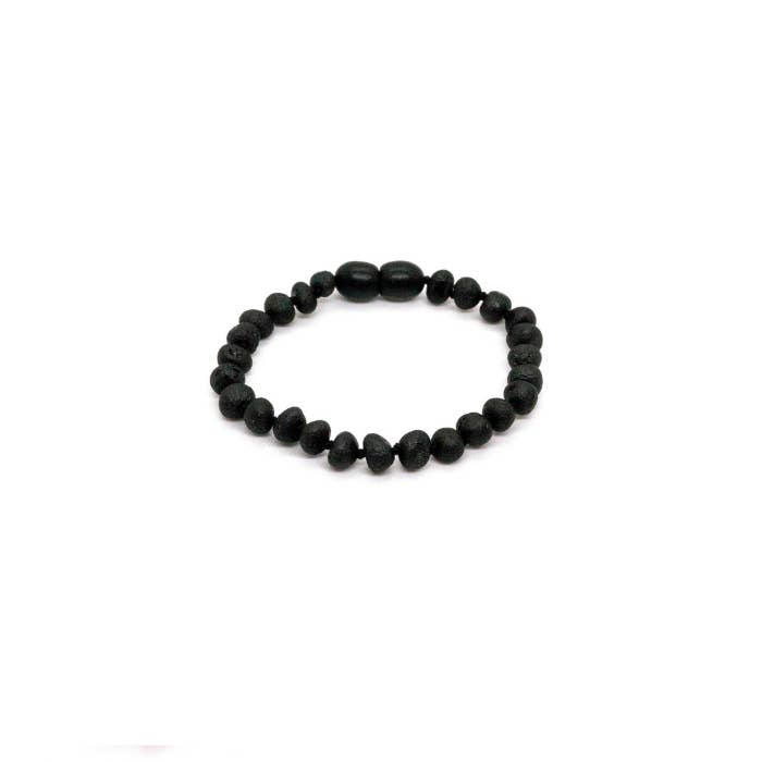 Bracelet en ambre de la Baltique cerise non polie brute pour bébé, nourrisson, tout-petit, grand enfant pour la vente par Baltic Essentials