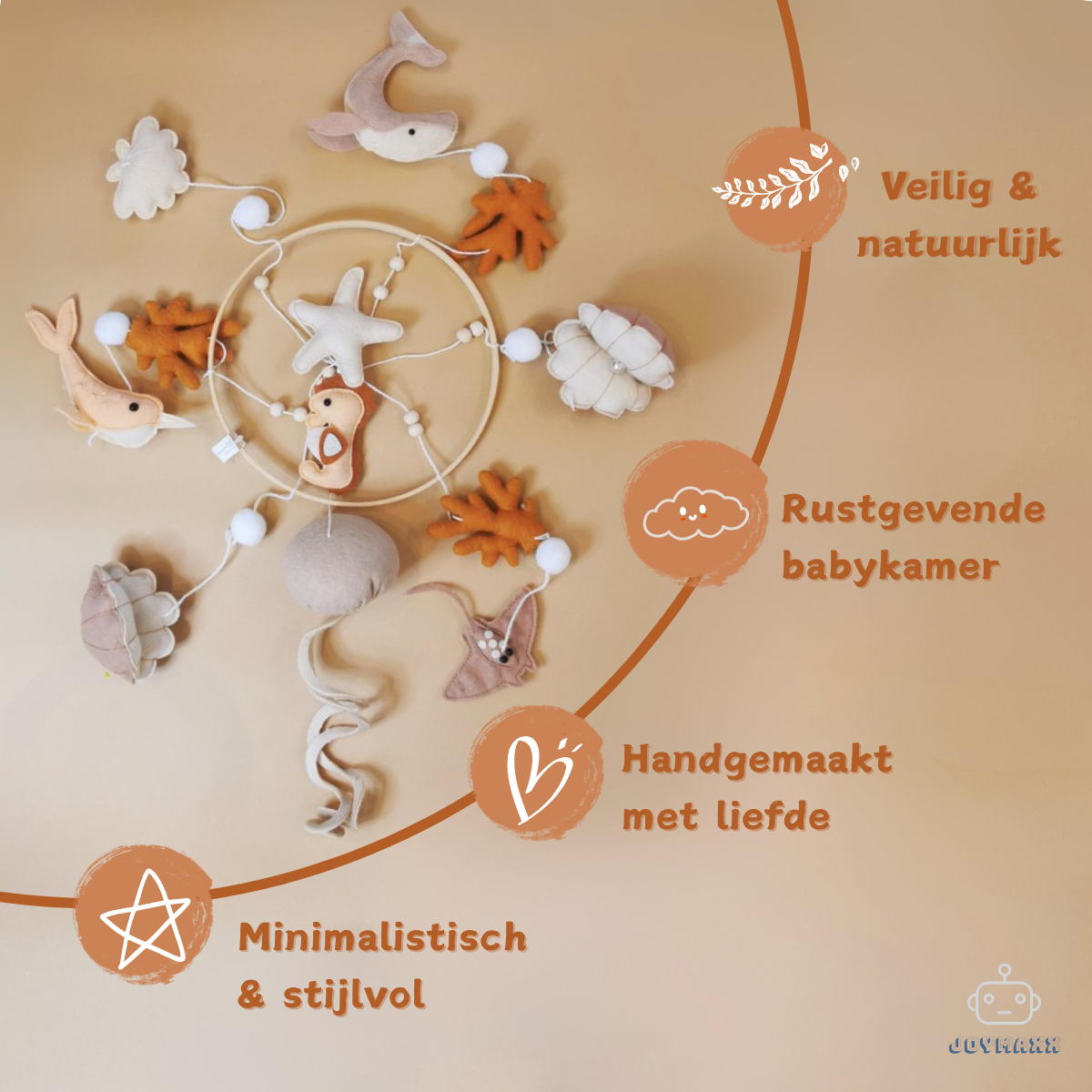 Joymaxx - Wholesale Baby Mobile - Handmade baby mobile Gentle Pearl Sea | Felt & Wood4