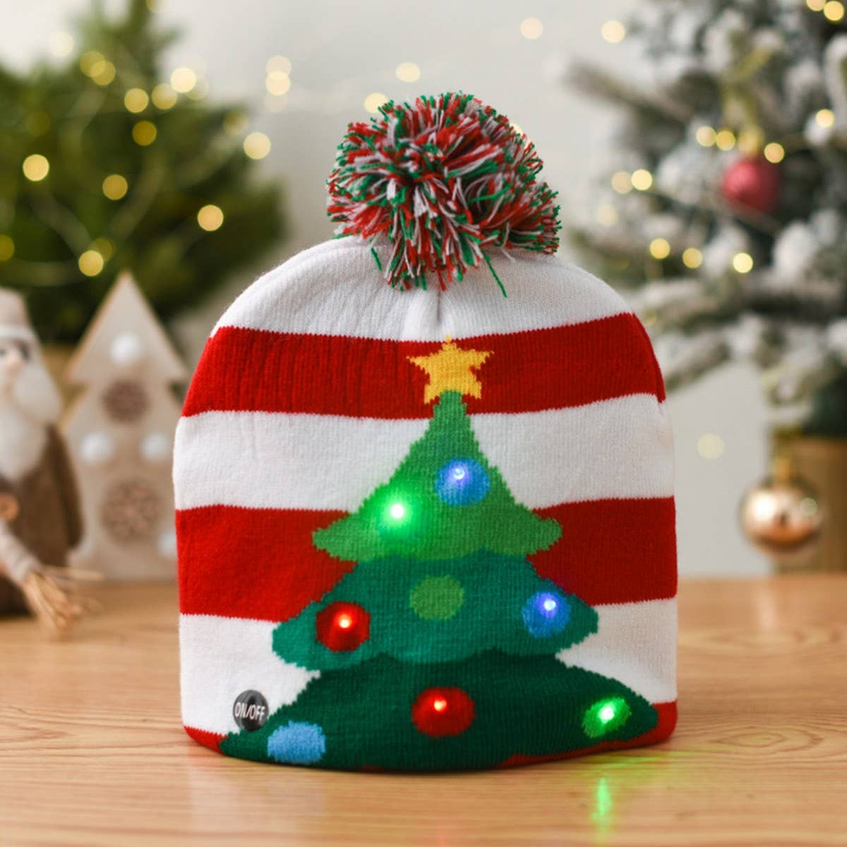 ACCITY - Wholesale Santa Hat - CHRISTMAS LED LIGHT GLOWING KNITTED CHRISTMAS HAT_CWAH23147