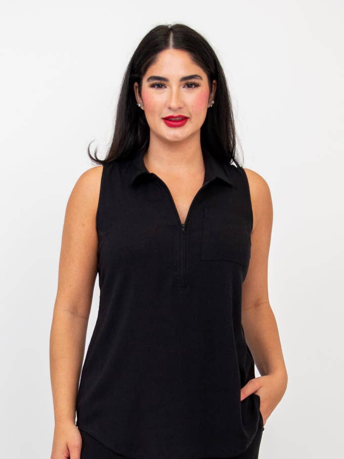 Hula Tank, Sort, Linned Bambus for engroshandel hos Blue Sky Clothing Co LLC