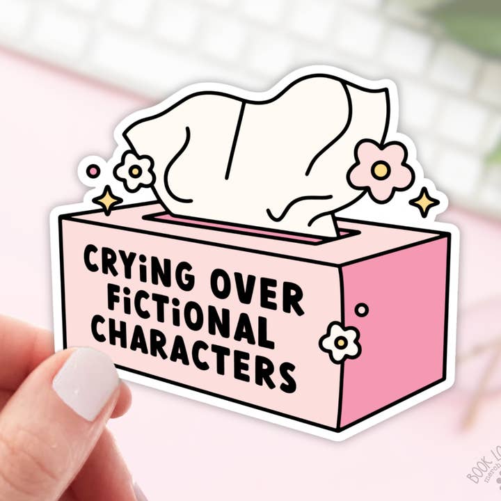 Crying Over Fictional Characters Stickers / Bookish Stickers for wholesale by Book Lover Merch Shop