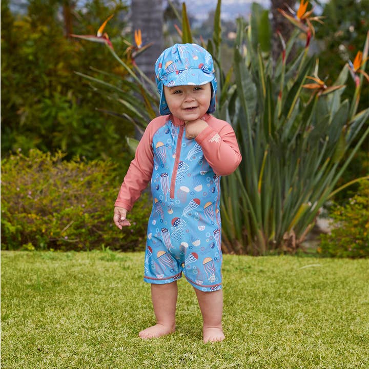 UV Skinz - Wholesale One Piece Swimsuit - Baby - Baby Boy's Long Sleeve Swim Romper2