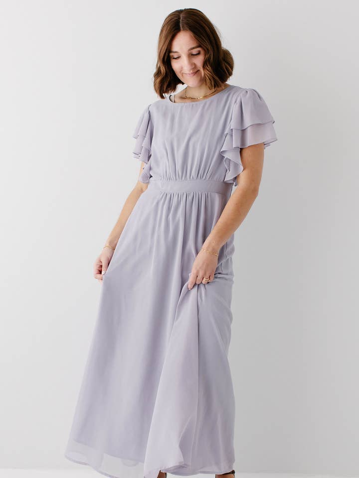 Robe maxi à manches papillon 'Valencia' pour la vente par The Main Street Exchange