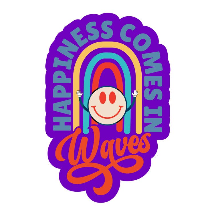 Geluk komt in golven (paars) voor wholesale door Stick to it creations