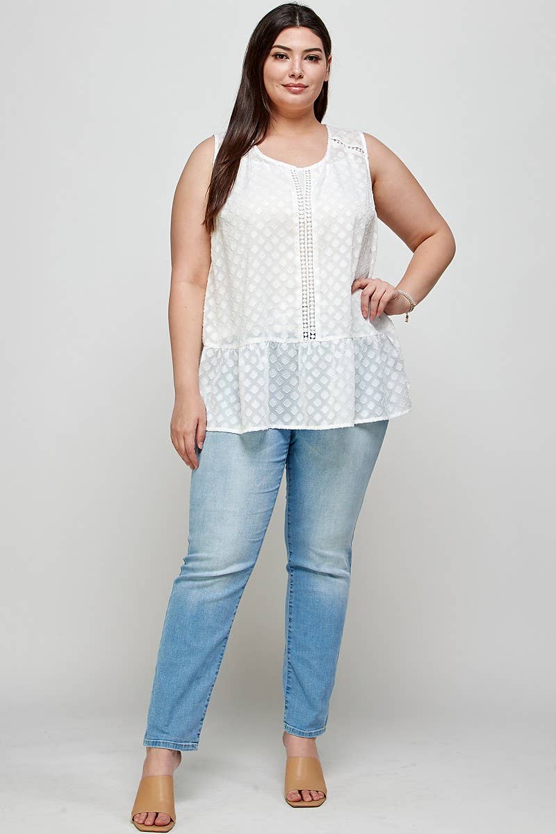 Haute Fox Plus Size & Contemporary - Vente Tunique – femme - Tunique volantée à bordure en crochet de grande taille - Vêtements grande taille4