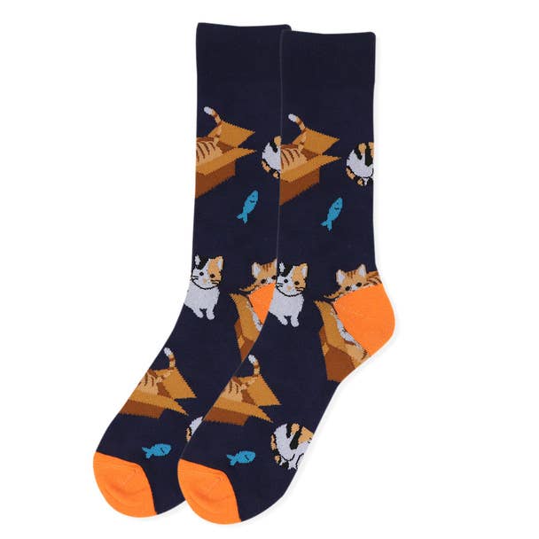 Selini New York - Wholesale Socks - Men's - Men's Novelty Cat In The Box Socks1