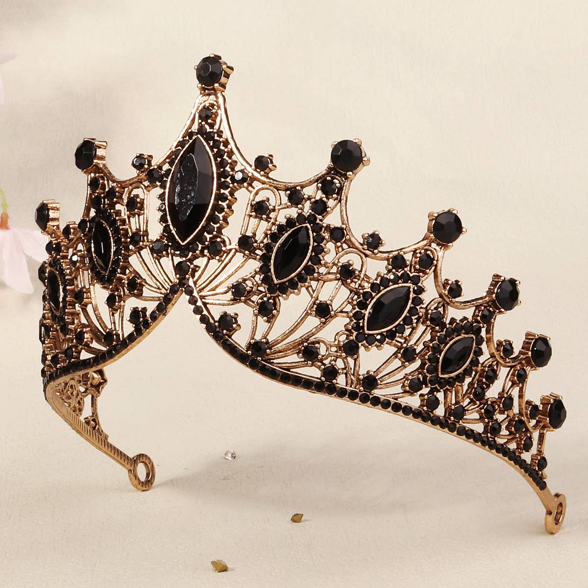Tourtiwi - Wholesale Tiara - Women's - Obsidian Tiara Rhinestone Alloy Headdress Black Crown31