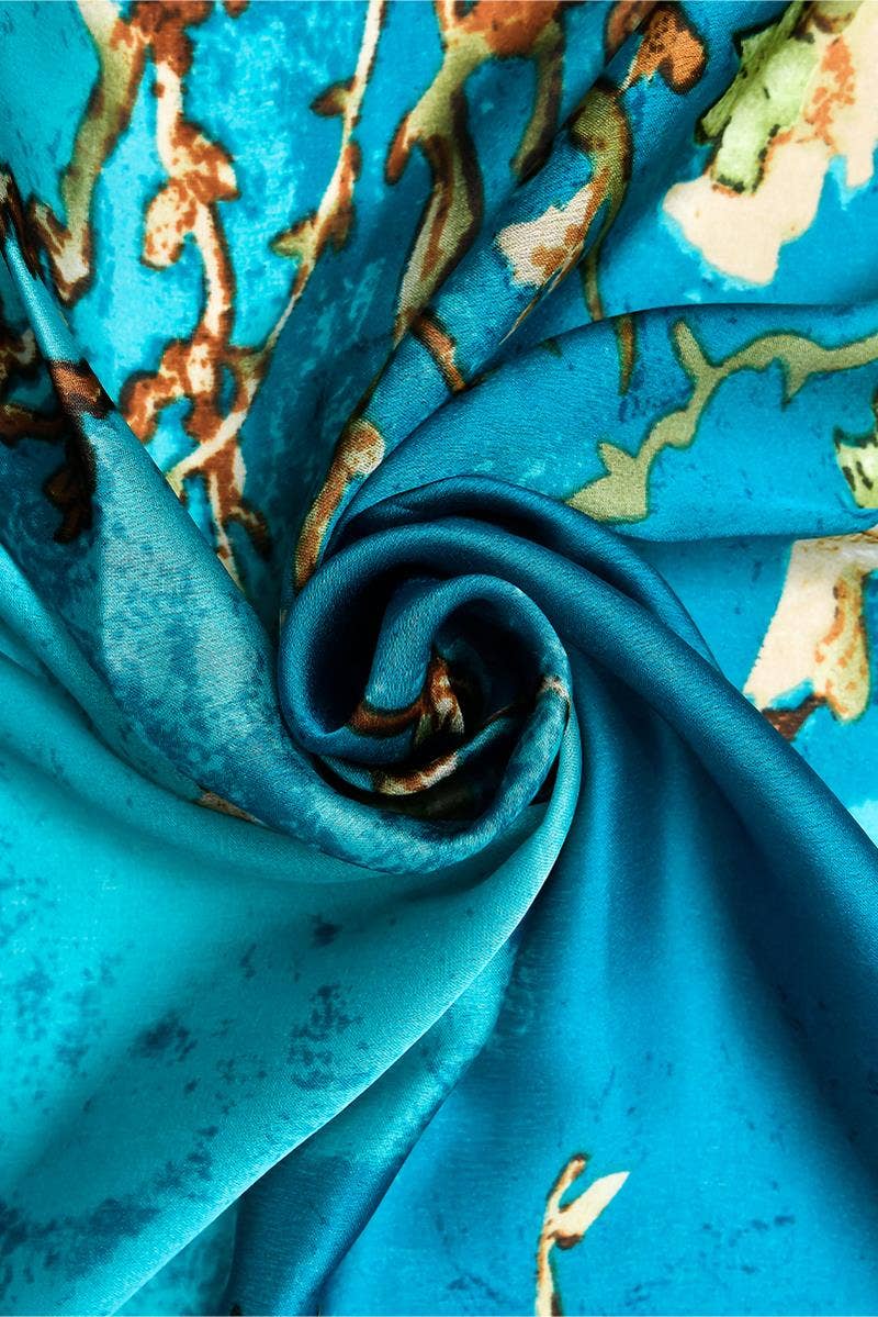 Blue Van Gogh Almond Blossom Print Silk Scarf for wholesale on Faire5