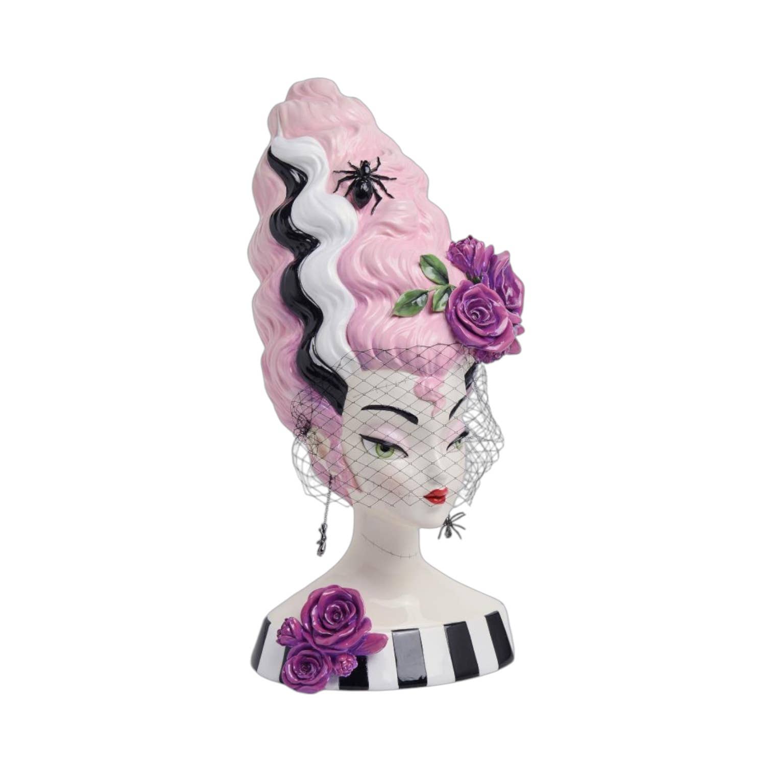 December Diamonds – wholesale Decorative figurine – 18in Monster Bride Bust w/Pink Hair0