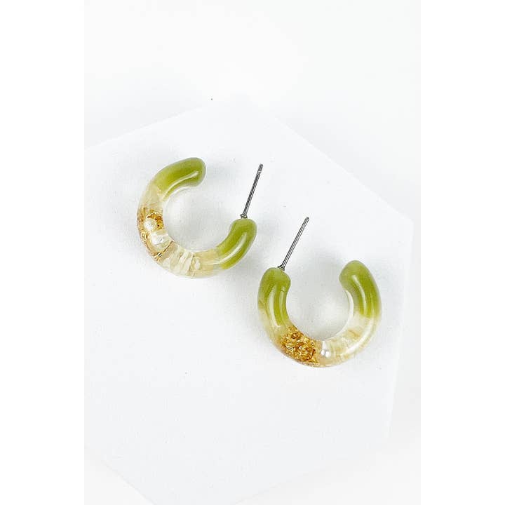 ACRYLIC PRESSED FLOWER HOOP EARRING for wholesale by JHP Collection