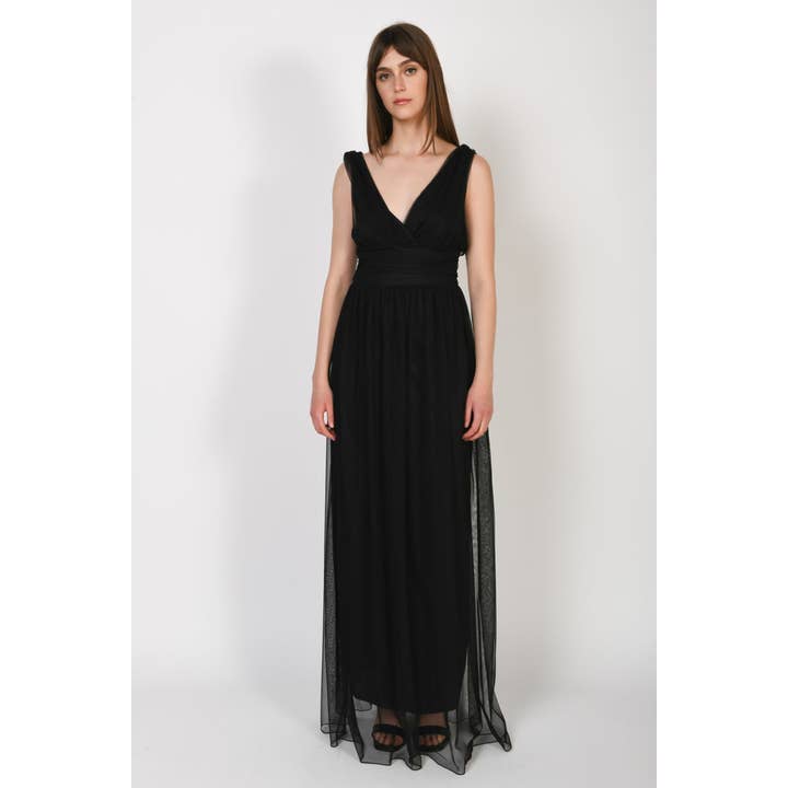 Vestido largo de tul para venta al por mayor de Nuna Lie