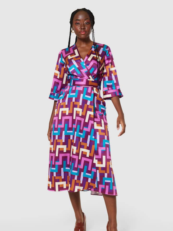 Closet London High-Low Wrap Dress D9482 for wholesale by Closet London