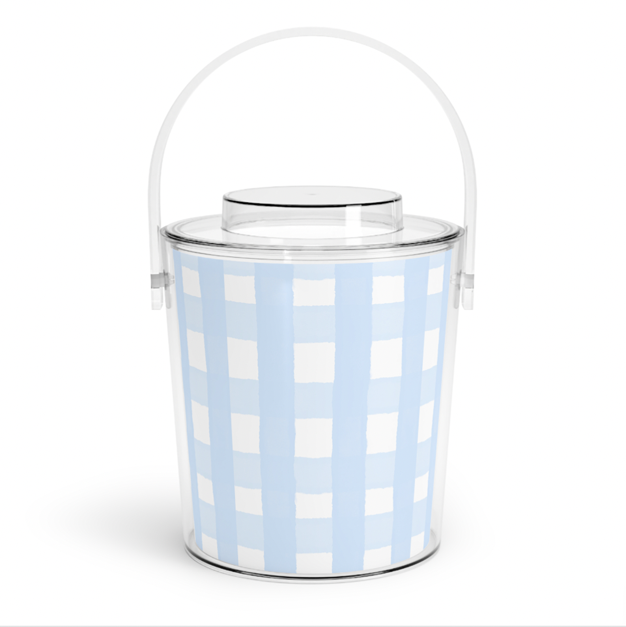 Kate by Rolfes Custom Design – wholesale Ice bucket – Gingham Acrylic Ice Bucket with Tongs2