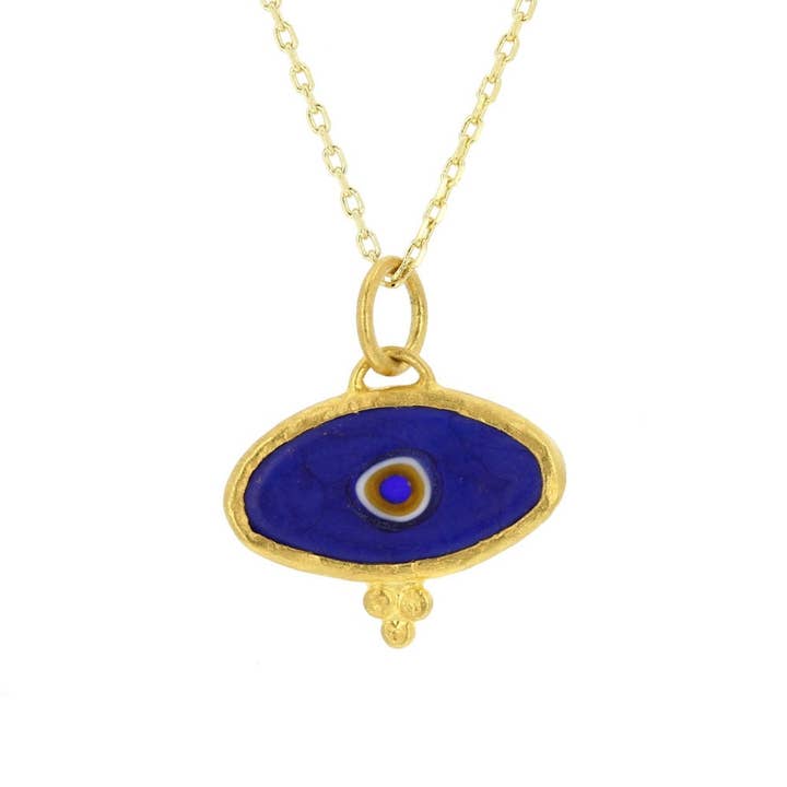 24Kt Full Layered Silver Evil Eye Pendant for wholesale by NYMAN JEWELERS