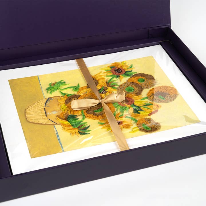 Quilling Card - Wholesale Art Print - Quilled Sunflowers, Van Gogh Art (11in.x15in.)2