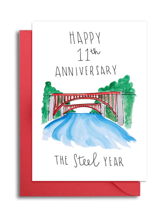 Cartão do Ano de Aço do 11º Aniversário por atacado de Slow Poke Press
