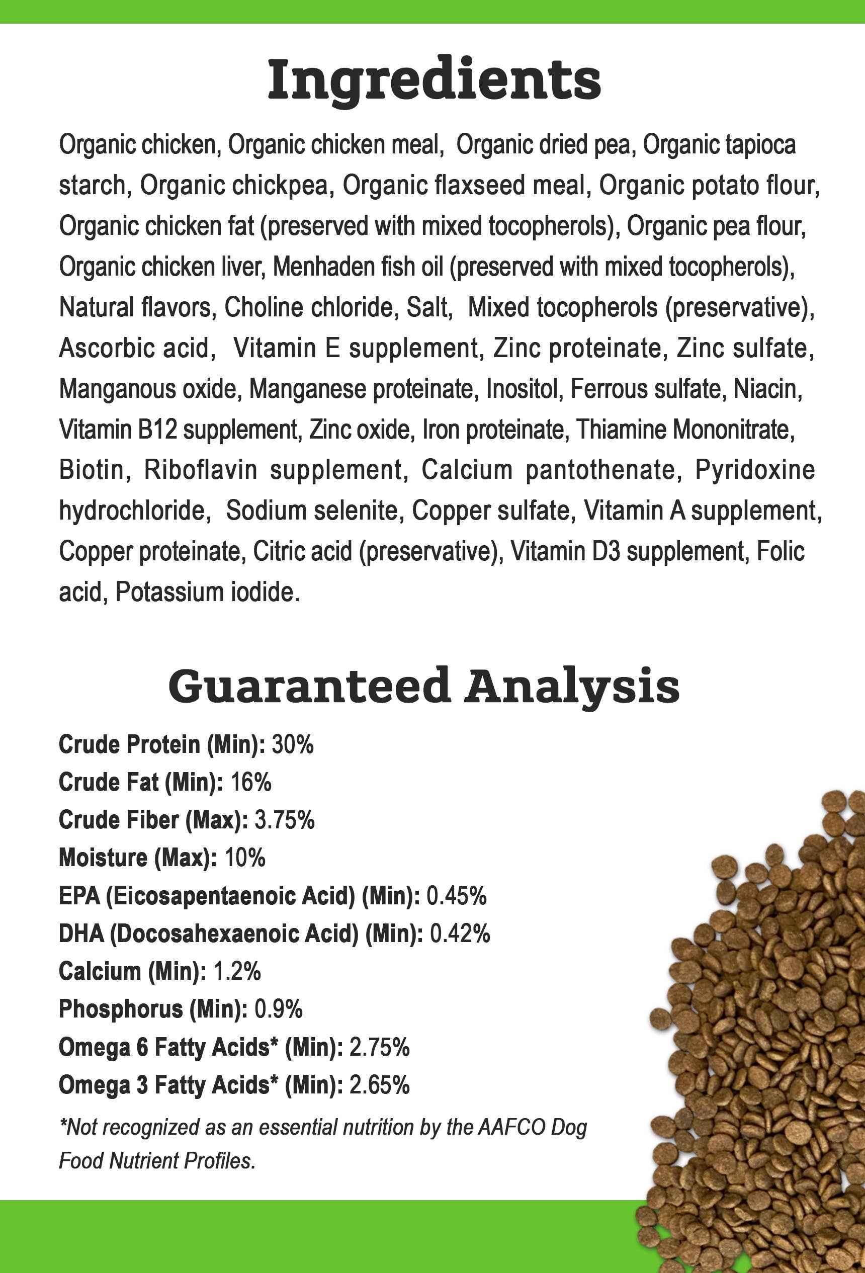 Tender & True Pet Nutrition - Wholesale Pet Food - Dog - Organic Chicken & Liver Recipe Dry Dog Food, 4 lb.2