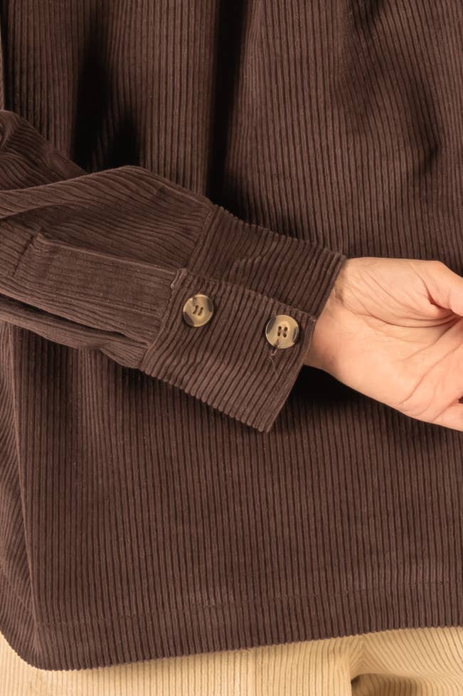 Before You Collection - Vente Chemise à col boutonné – femme - Chemise boutonnée en velours côtelé5
