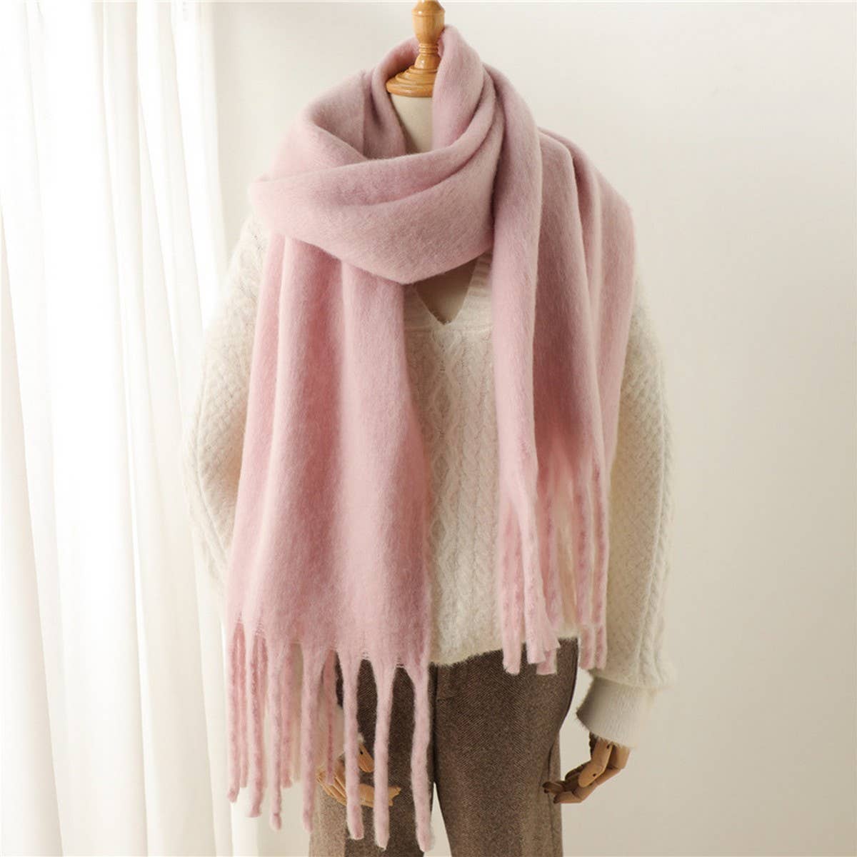 ACCITY - Wholesale Scarf - Women's - Mohair Tassel Scarf for Winter, Unisex Long Shawl_CWASC09652