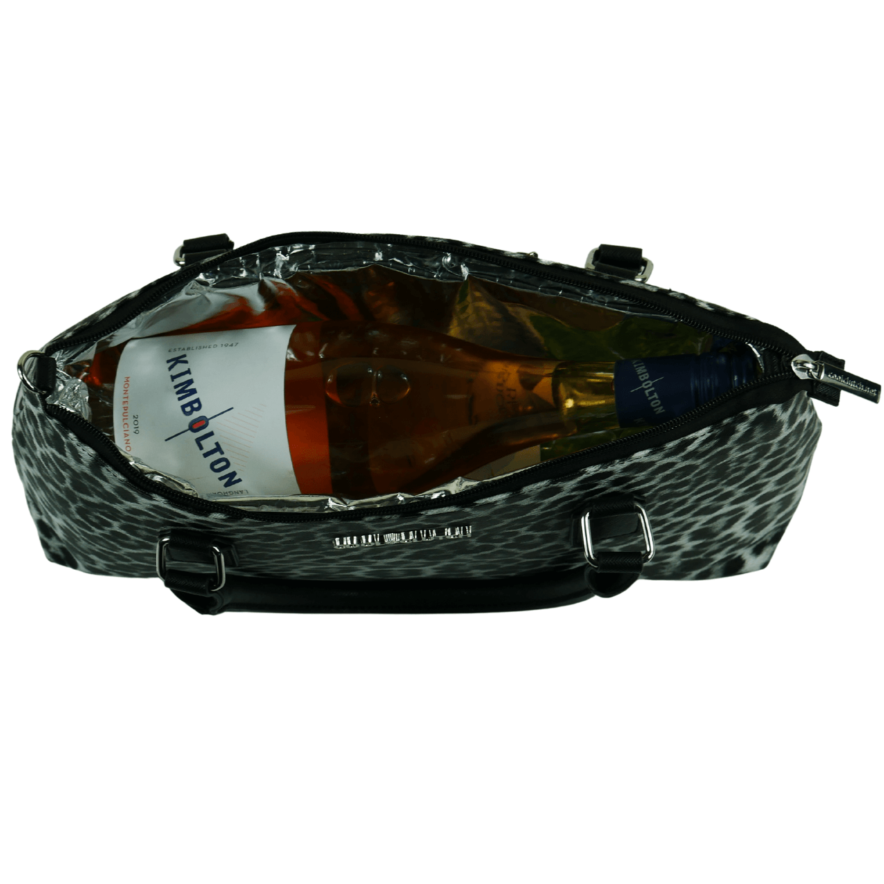 Cool Clutch Pty Ltd - Wholesale Cooler/cooler bag - Emma Cool Clutch (Grey Leopard) 2 Bottle Cooler bag8