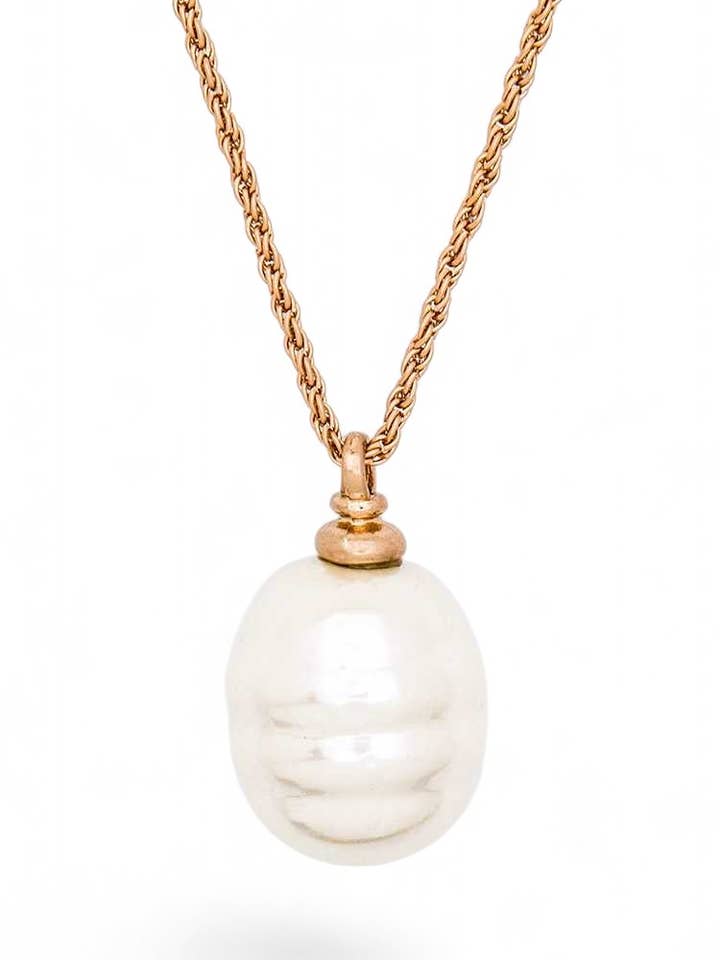 Large Pearl Pendant Rope Chain Necklace for wholesale by Artini Accessories