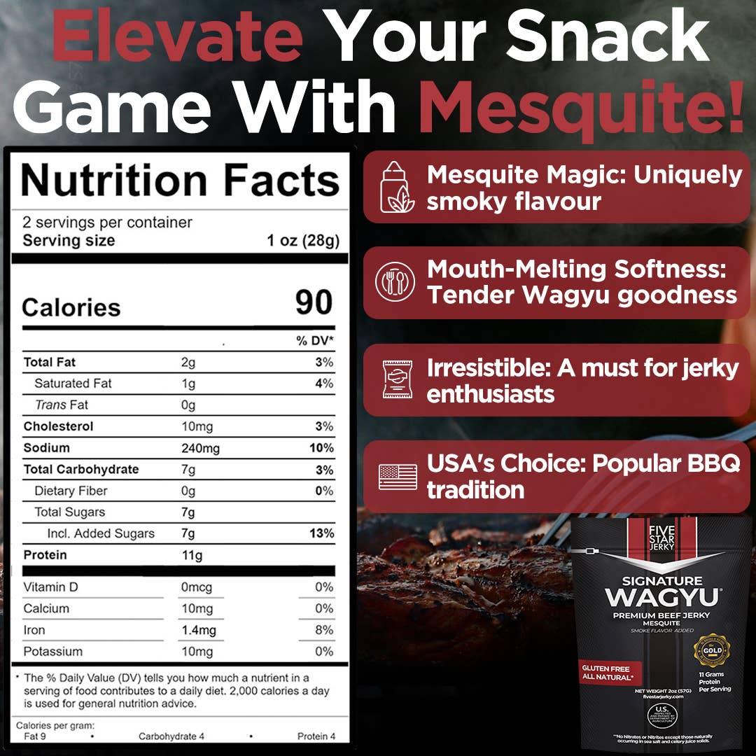 Five Star - Wholesale Jerky - Five Star Signature Wagyu Beef Jerky - Mesquite3