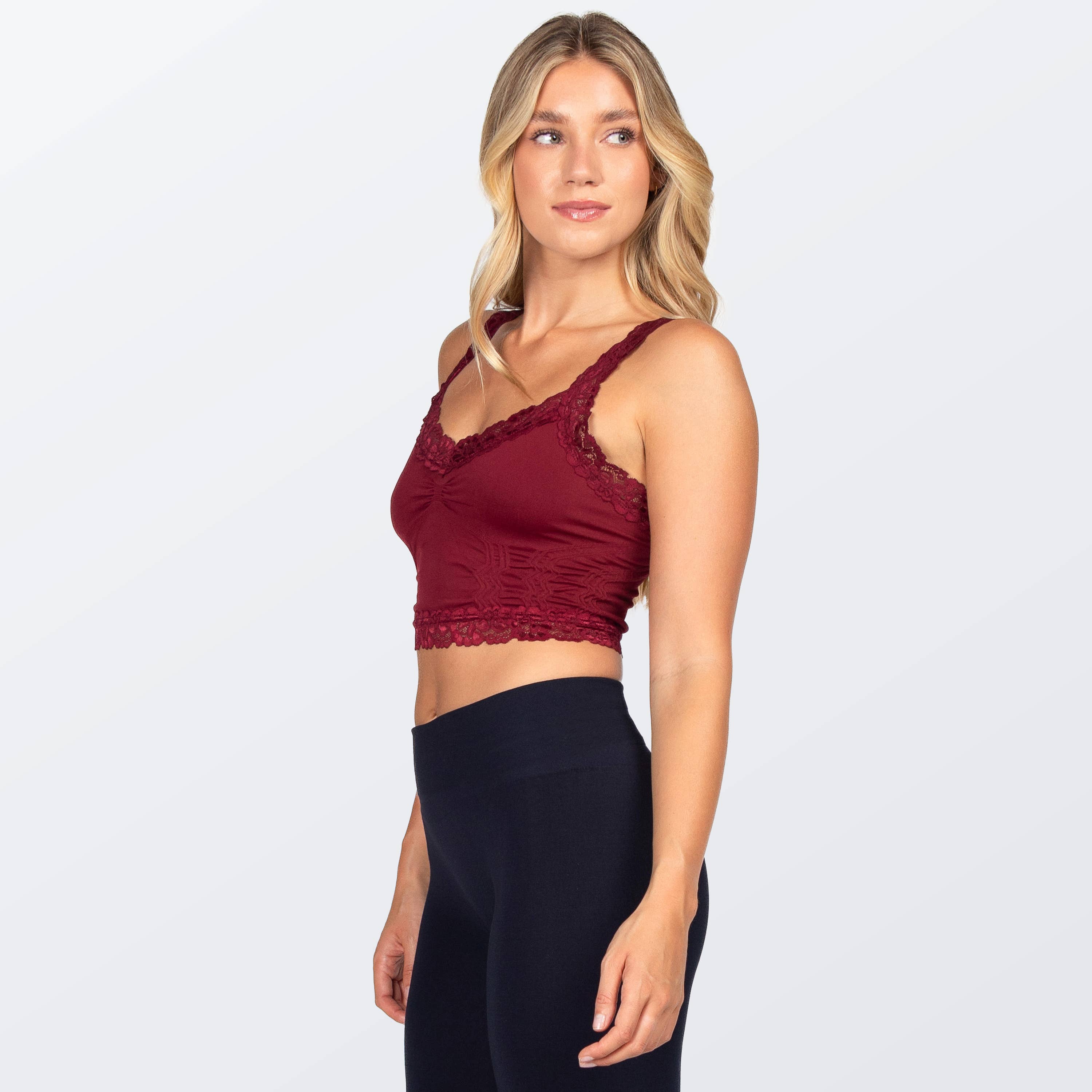Friday Best - Wholesale Camisole - Women's - Seamless Bralette Camisole with Lace Straps15