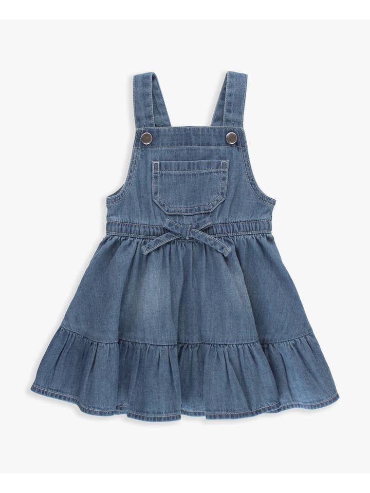 Blue Girls Light Wash Denim Overall Jumper Dress
for wholesale on Faire4