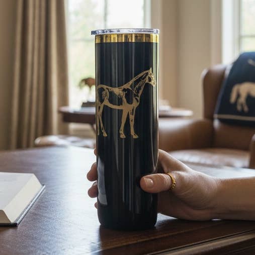 Horse Skinny Tumbler for wholesale by Equine & Design, LLC