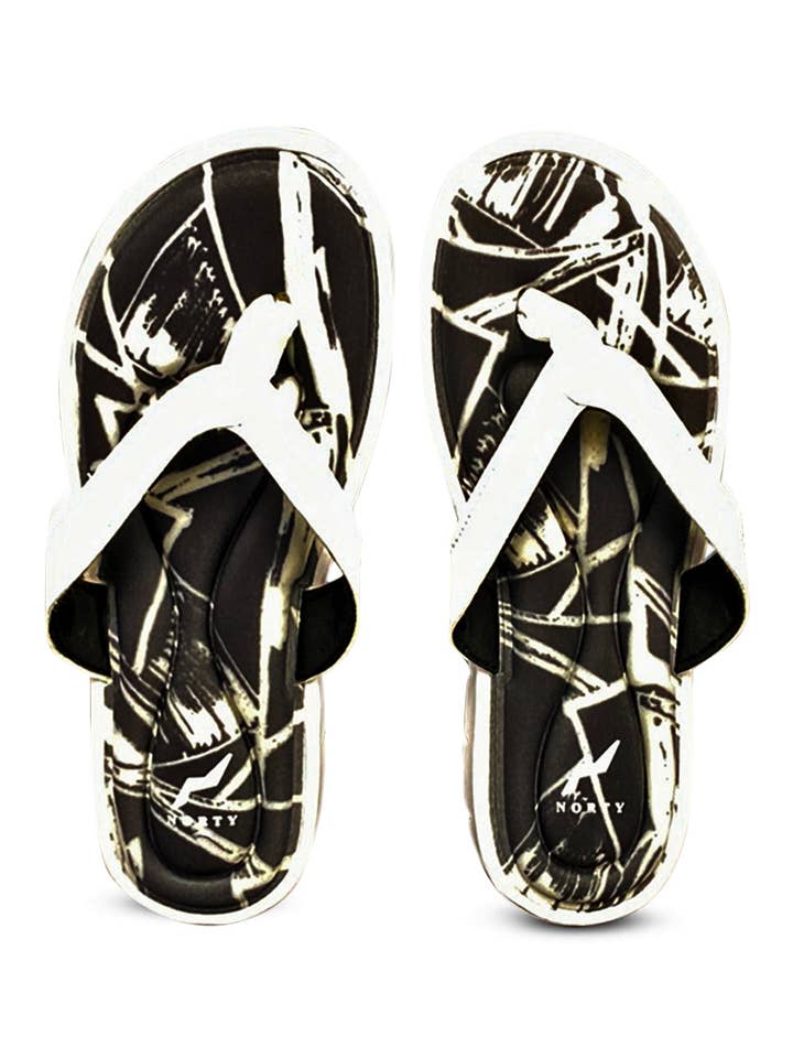 Eastern Off Price - Wholesale Flip Flops – Women’s - Norty Womens Memory Foam Flip Flop Sandal 42236 White