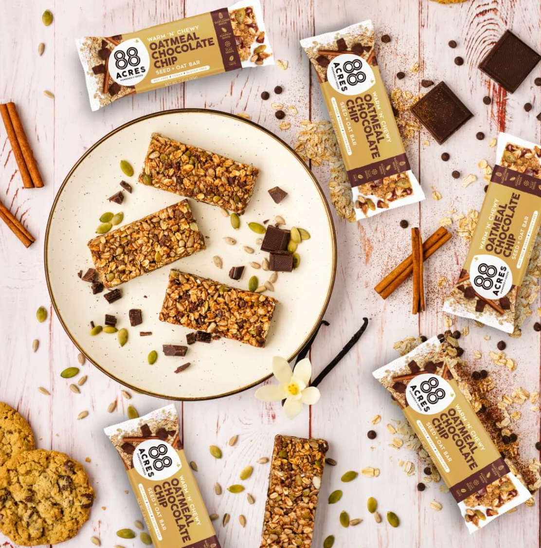 88 Acres - Wholesale Snack Bar - Oatmeal Chocolate Chip Seed + Oat Bar2