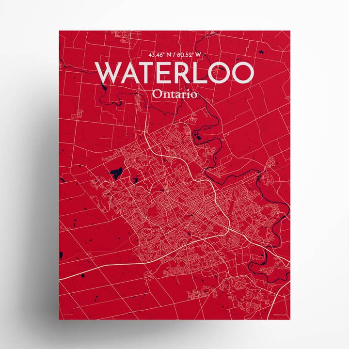 OurPoster.com - Wholesale Poster - Waterloo City Map Poster100