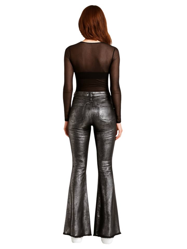 GJG Denim - Wholesale Jeans - Women's - Metallic Foil Flare Jean2