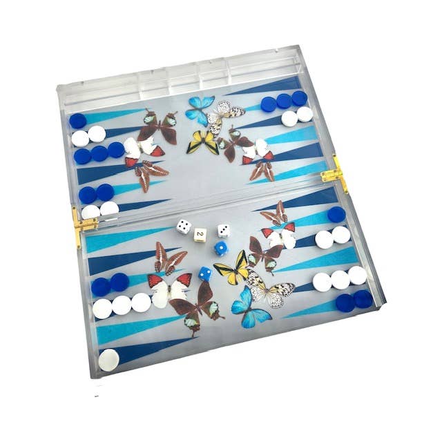Maven Home - Wholesale Board Game - Game, Backgammon- Grey Butterfly2