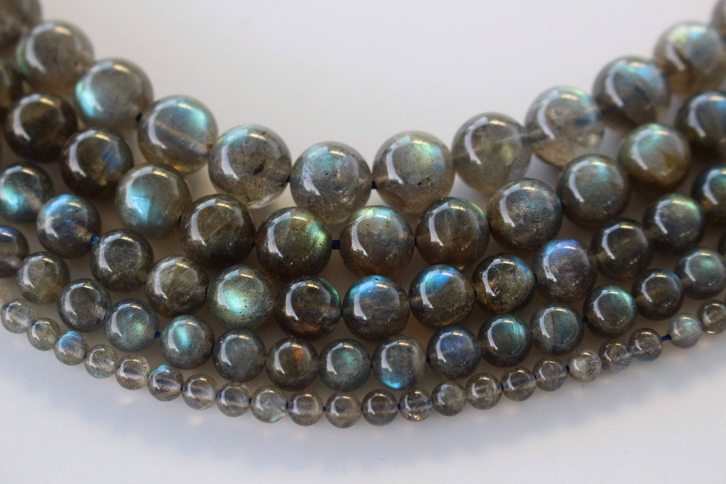 Foliesbijoux – Missangas por atacado – Fio de pérolas de labradorita natural AAA1