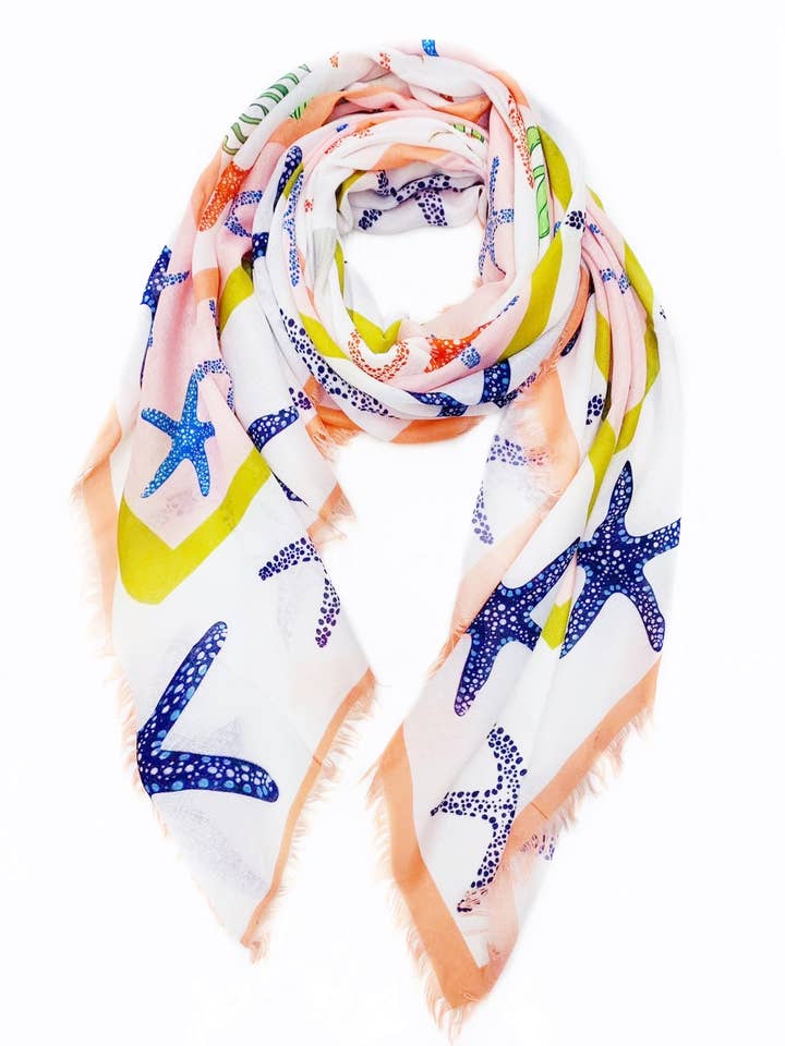 Starfish Scarf/Shawl Oversized 37.5'' x72'' for wholesale by JC Sunny Fashion