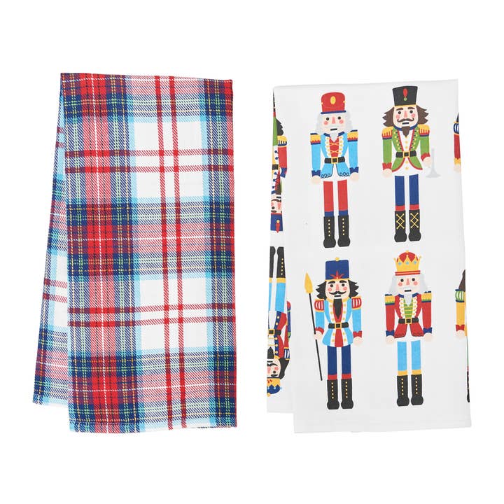 C&F Home - Wholesale Tea Towel - Christmas Nutcracker Plaid Kitchen Towel Set 2