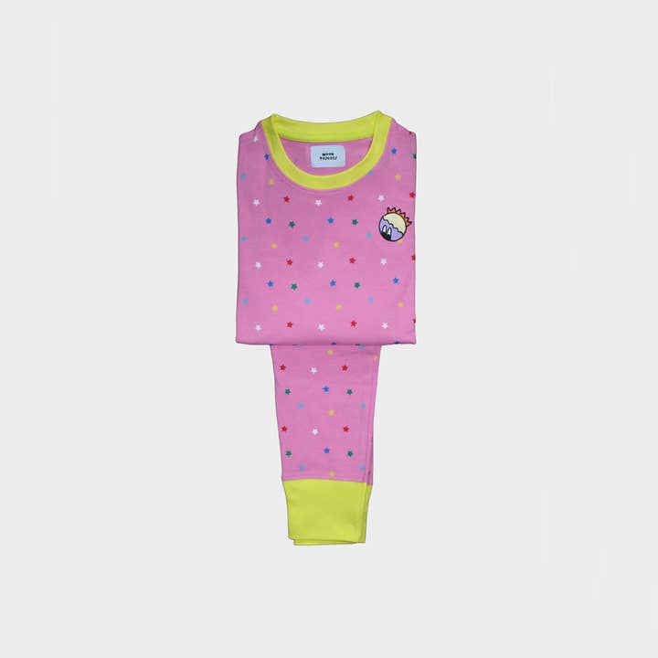 Moon Rascals - Venta al por mayor Conjunto de pijama - Niños - Set de pijama infantil con temática espacial de Star, color rosa caramelo