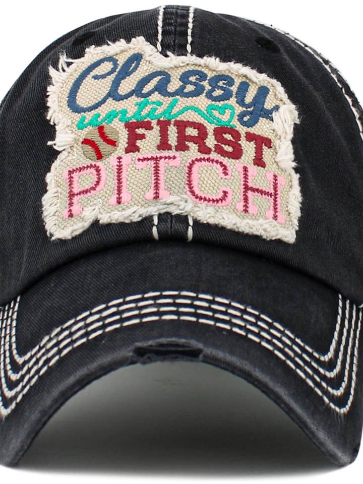KBV1593 Classy Until First Pitch Vintage Baseball Cap for wholesale by MiMi Wholesale