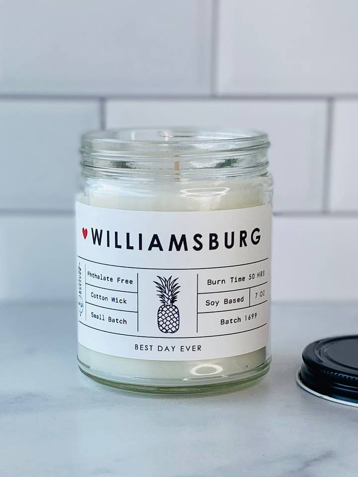 Williamsburg, VA Candle for wholesale by Rambling Caravan