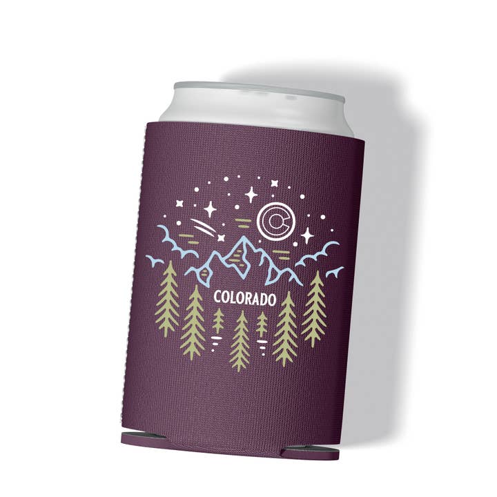 Colorado C Mountain Can Koozie for wholesale by Snow Business USA