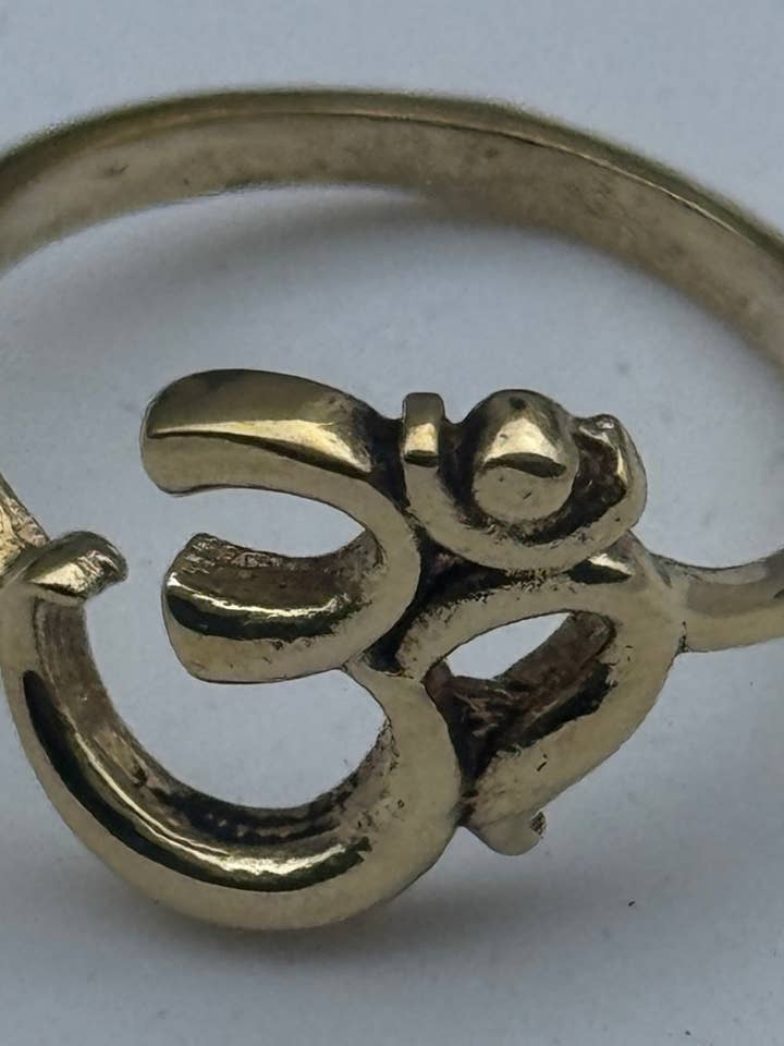 Small Om Brass Ring for wholesale by The Curator