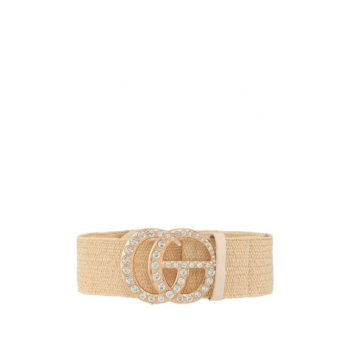 Pink Irene Wholesale - Wholesale Belt - Women's - Rhinestone GO Charm Elastic Belt3