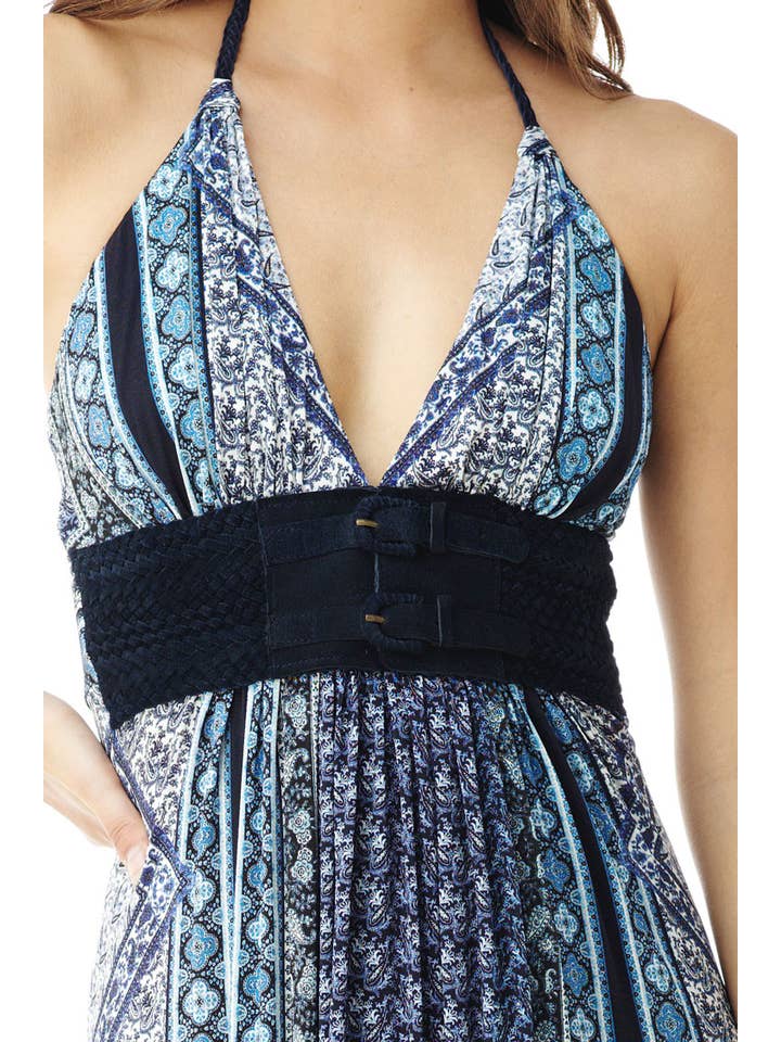 Truidy
Blue Printed Maxi Dress for wholesale on Faire