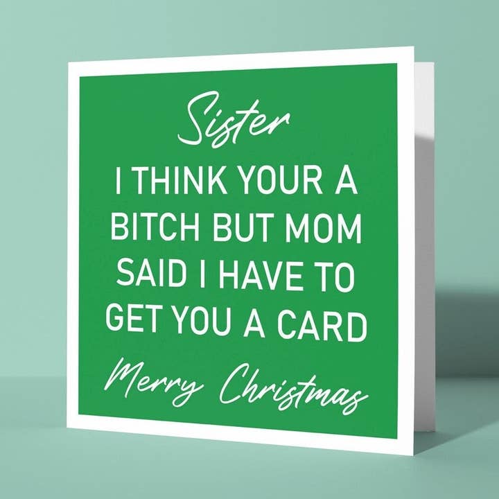 Hermana, Creo Que Eres Una Bruja - Tarjeta de Navidad para Hermana para venta al por mayor de Peacock Printing