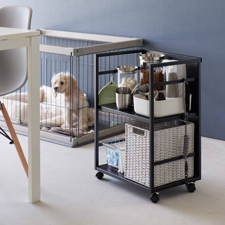 Yamazaki Home - Wholesale Free Standing Shelf - Two-Tier Hideaway Storage Cart (24" H) - Steel11