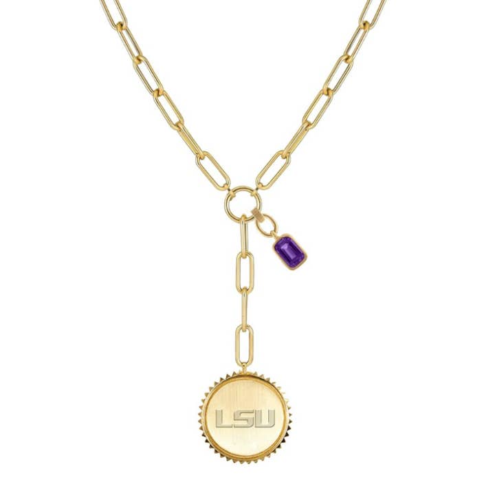 LSU Tigers Sedum Necklace for wholesale by Shelby & Grace