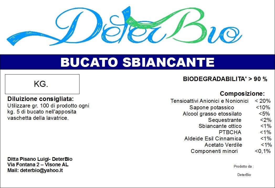 Deterbio - Wholesale Liquid Laundry Detergent - Laundry detergent for washing machine 5 kg in bag in box5