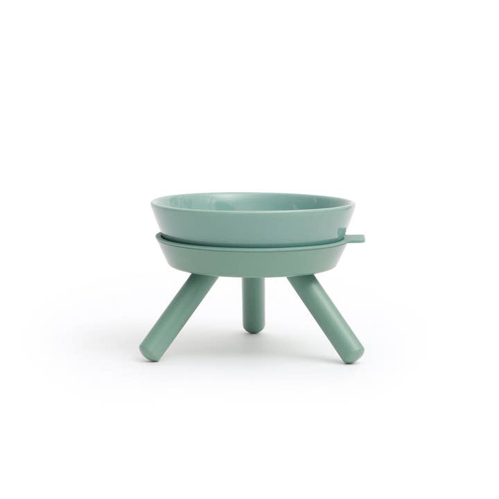 Pets So Good - Wholesale Pet Bowl - Cat/Dog - Oreo Elevated Pet Feeder Table . Jade Green . Short7